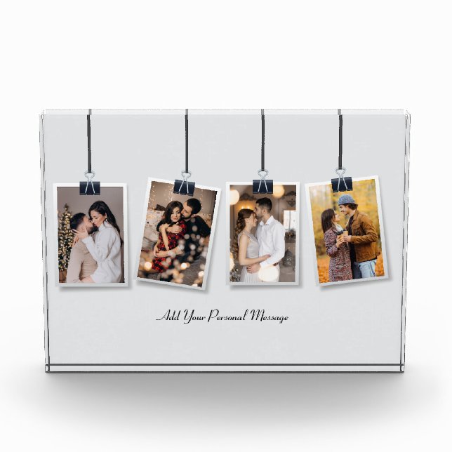 Design Your Own 4 Photo Collage Block (Front)