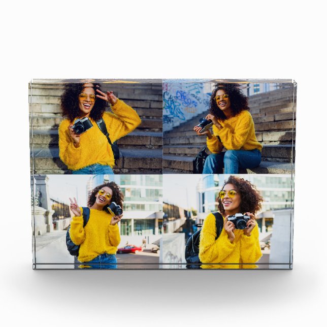 Design Your Own 4 Photo Collage Block (Front)