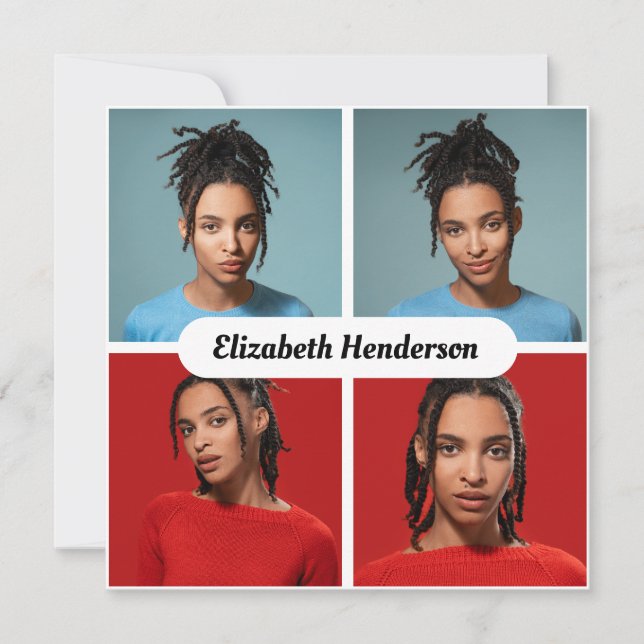 Design Your Own 4 Photo Collage Card (Front)