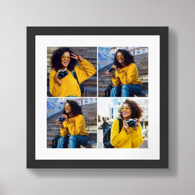 Design Your Own 4 Photo Collage Framed Art (Framed Front)