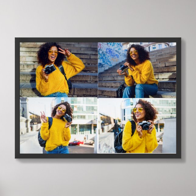 Design Your Own 4 Photo Collage Framed Art (Framed Front)
