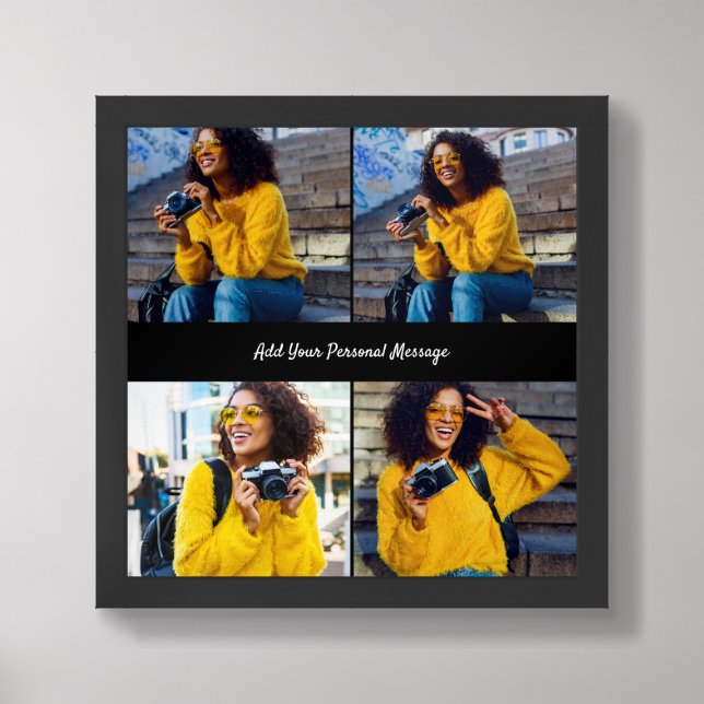 Design Your Own 4 Photo Collage Framed Art (Framed Front)