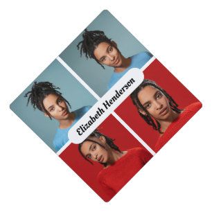 Design Your Own 4 Photo Collage Graduation Cap Topper