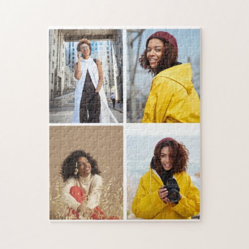 Design Your Own 4 Photo Collage Jigsaw Puzzle