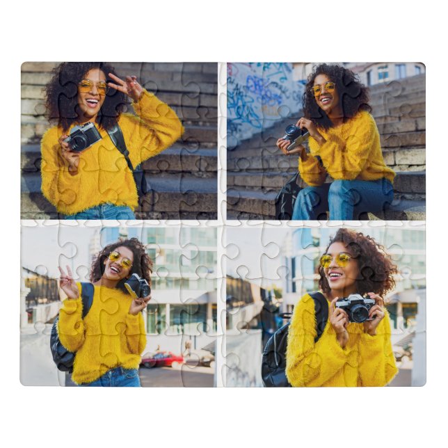 Design Your Own 4 Photo Collage Jigsaw Puzzle (Puzzle Horizontal)