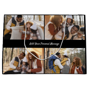 Design Your Own 4 Photo Collage Large Gift Bag