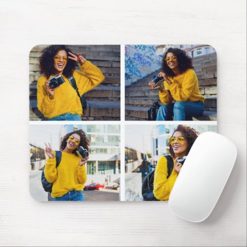 Design Your Own 4 Photo Collage Mouse Pad