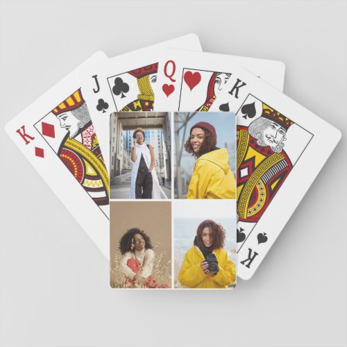 Design Your Own 4 Photo Collage Playing Cards