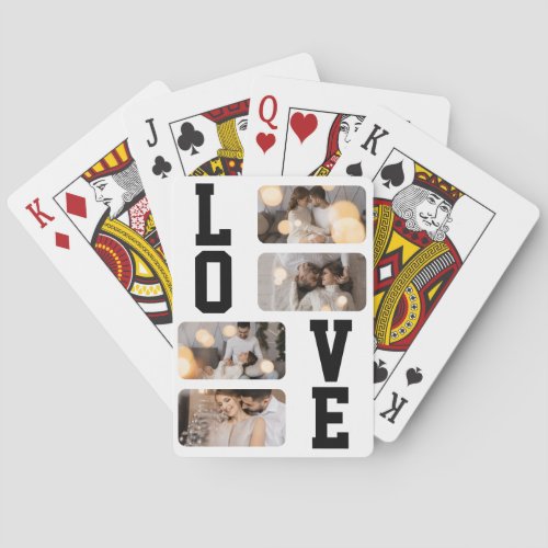 Design Your Own 4 Photo Collage Poker Cards