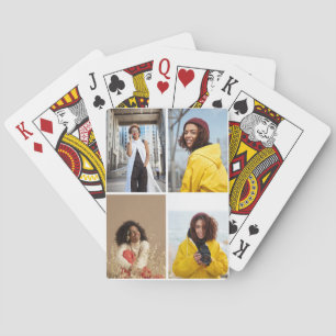 Design Your Own 4 Photo Collage Poker Cards