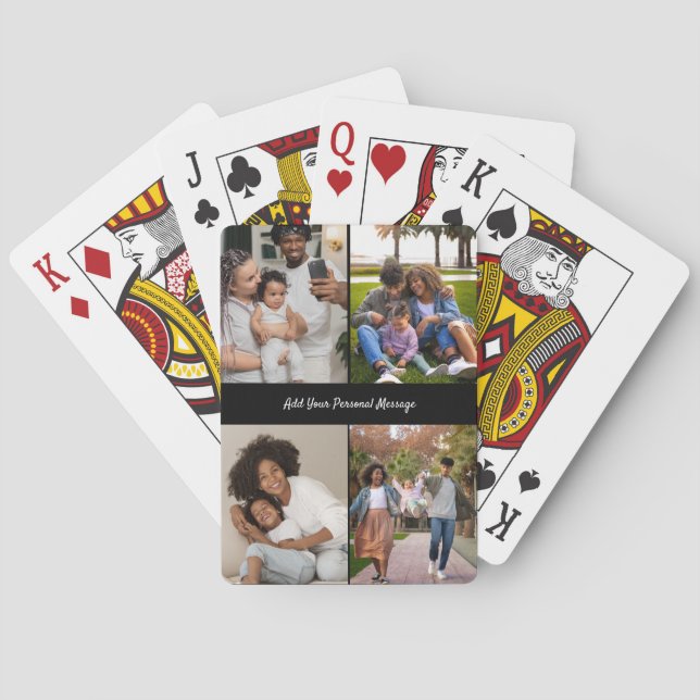 Design Your Own 4 Photo Collage Poker Cards (Back)