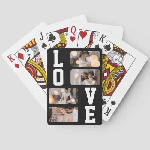 Design Your Own 4 Photo Collage Poker Cards