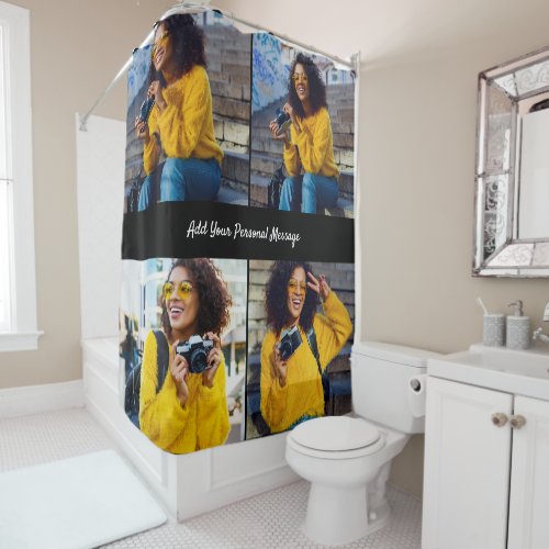 Design Your Own 4 Photo Collage Shower Curtain