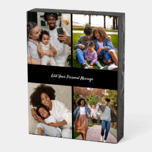 Design Your Own 4 Photo Collage Wooden Box Sign