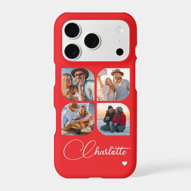 Design Your Own 4 Photo Personalized Name  Case-Mate iPhone Case (Back)