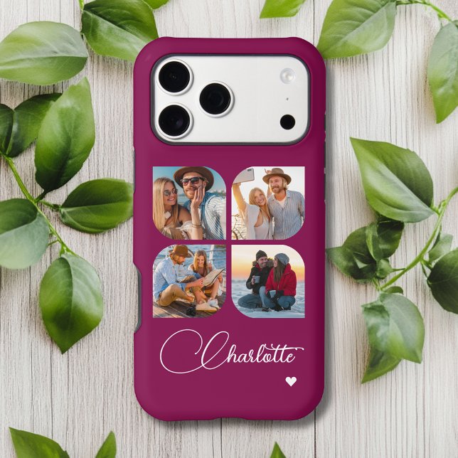 Design Your Own 4 Photo Personalized Name Case-Mate iPhone Case (Creator Uploaded)