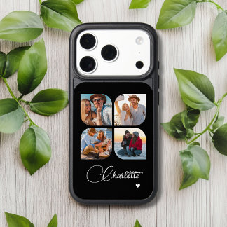 Design Your Own 4 Photo Personalized Name iPhone 17 Pro Case