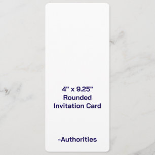 Design Your Own 4" x 9.25" Rounded Invitation