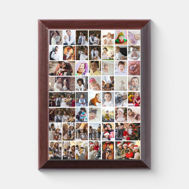 Design Your Own 50 Photo Collage Award Plaque (Vertical)