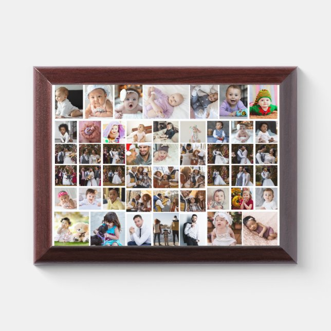 Design Your Own 50 Photo Collage Award Plaque (Horizontal)