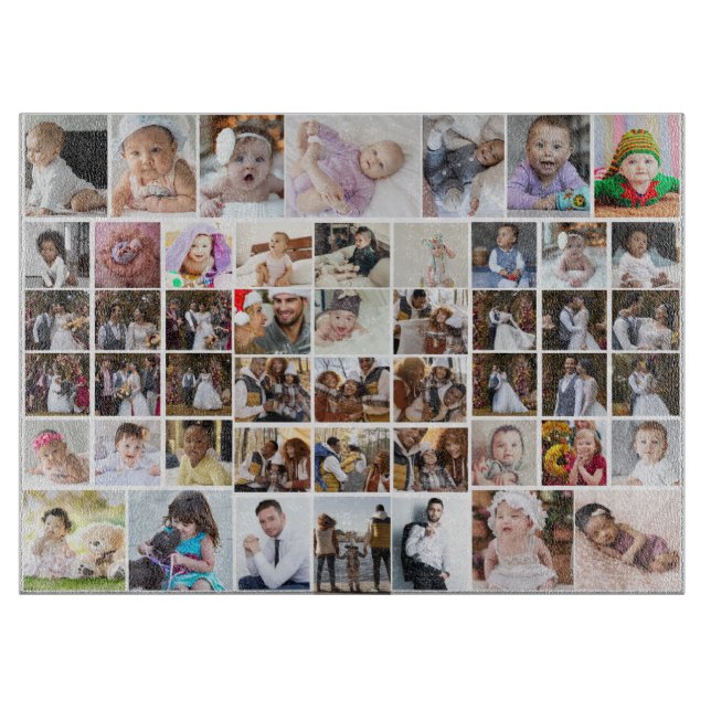 Design Your Own 50 Photo Collage Cutting Board (Front)