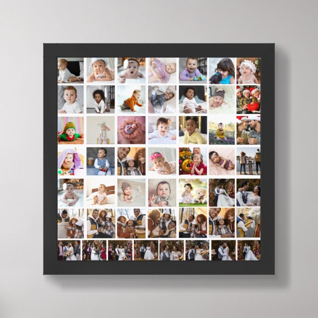 Design Your Own 50 Photo Collage Framed Art (Framed Front)