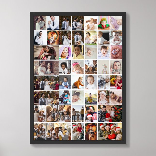 Design Your Own 50 Photo Collage Framed Art (Framed Front)