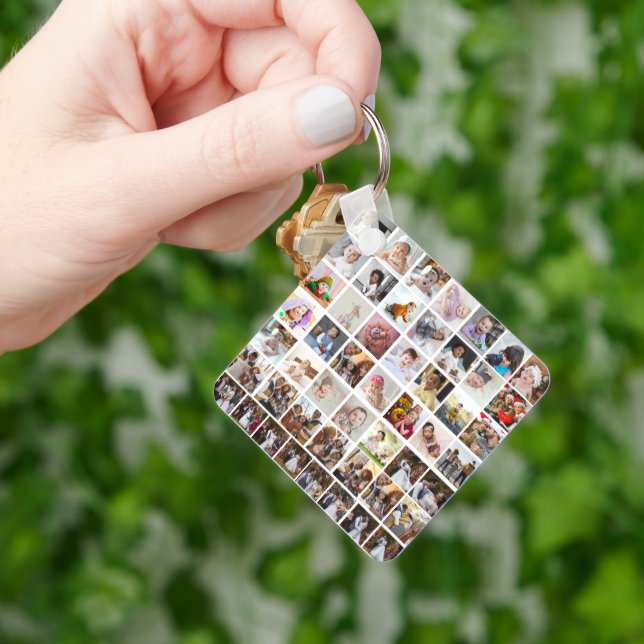 Design Your Own 50 Photo Collage Keychain (Hand)