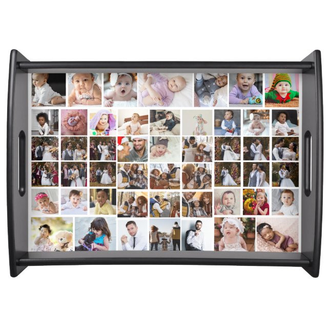 Design Your Own 50 Photo Collage Serving Tray (Front)