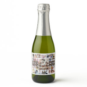 Design Your Own 50 Photo Collage Sparkling Wine Label