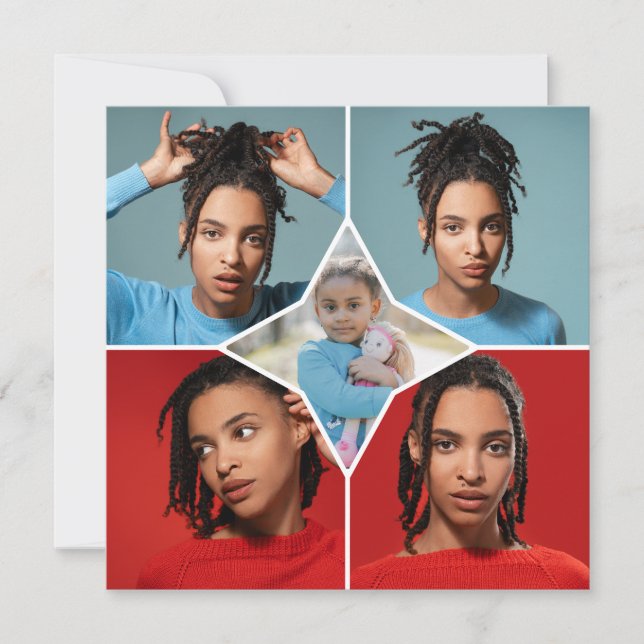 Design Your Own 5 Photo Collage Announcement (Front)