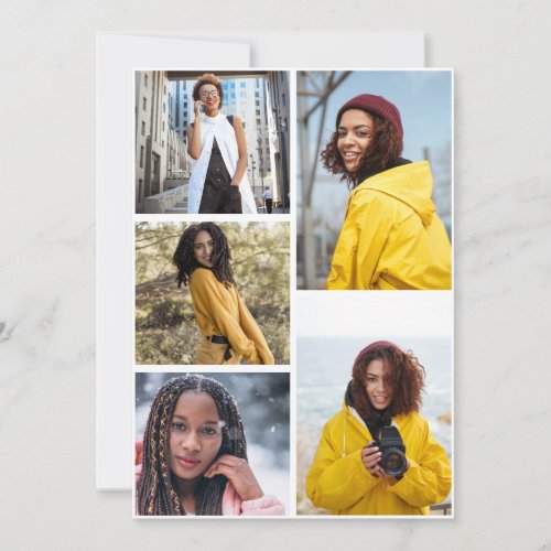 Design Your Own 5 Photo Collage Announcement