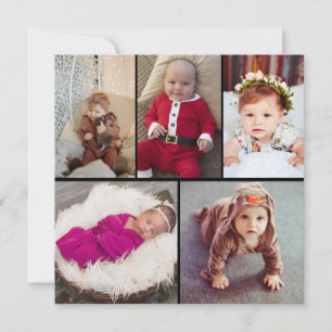 Design Your Own 5 Photo Collage Announcement