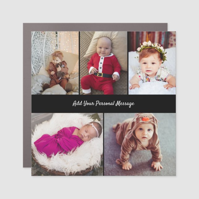 Design Your Own 5 Photo Collage Car Magnet (Front)