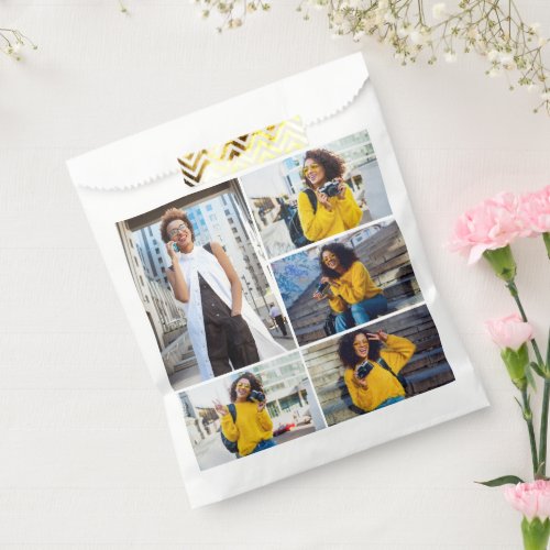 Design Your Own 5 Photo Collage Favor Bag