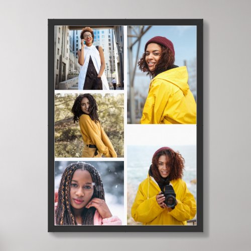 Design Your Own 5 Photo Collage Framed Art