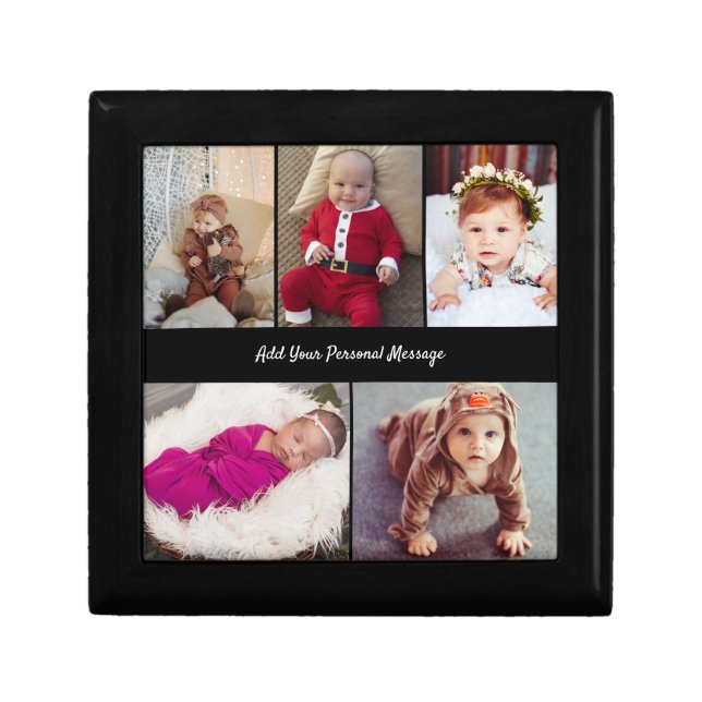 Design Your Own 5 Photo Collage Gift Box (Front)