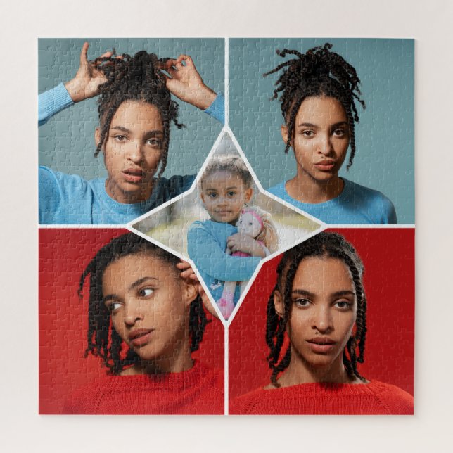 Design Your Own 5 Photo Collage Jigsaw Puzzle (Vertical)