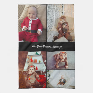 Design Your Own 5 Photo Collage Kitchen Towel