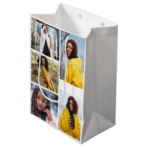 Design Your Own 5 Photo Collage Medium Gift Bag