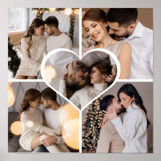 Design Your Own 5 Photo Collage Poster (Front)
