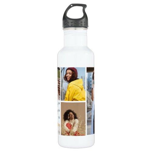 Design Your Own 5 Photo Collage Stainless Steel Water Bottle