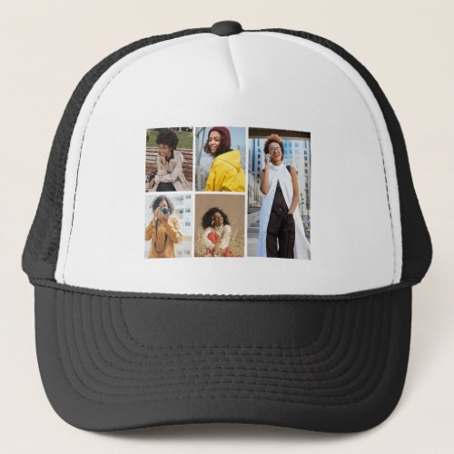 Design Your Own 5 Photo Collage Trucker Hat