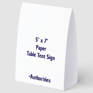 Design Your Own 5" x 7" Paper Table Tent Sign