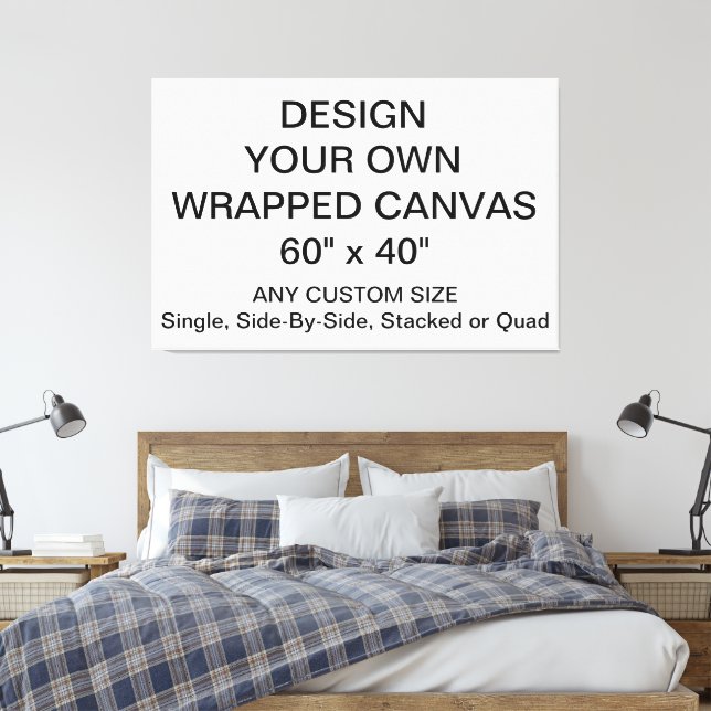 Design Your Own 60" x 40" Wrapped Canvas Print (Insitu(Bedroom))