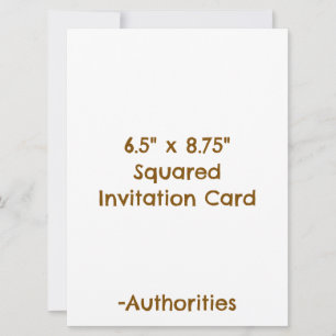 Design Your Own 6.5" x 8.75" Squared Invitation