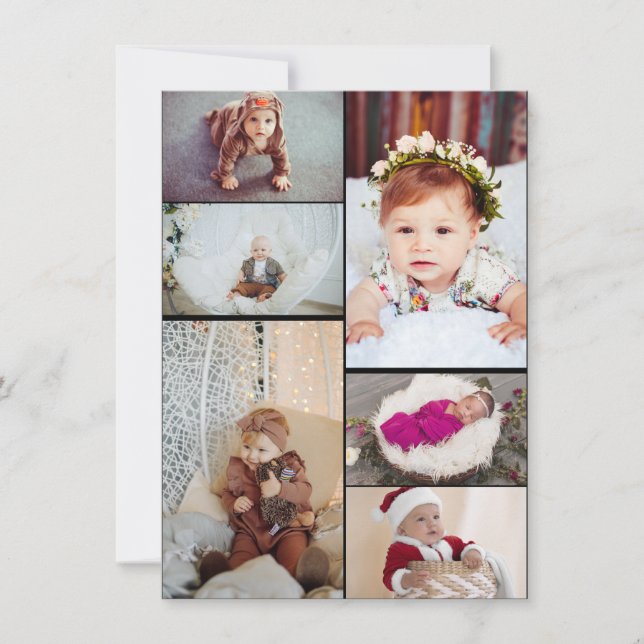 Design Your Own 6 Photo Collage Card (Front)