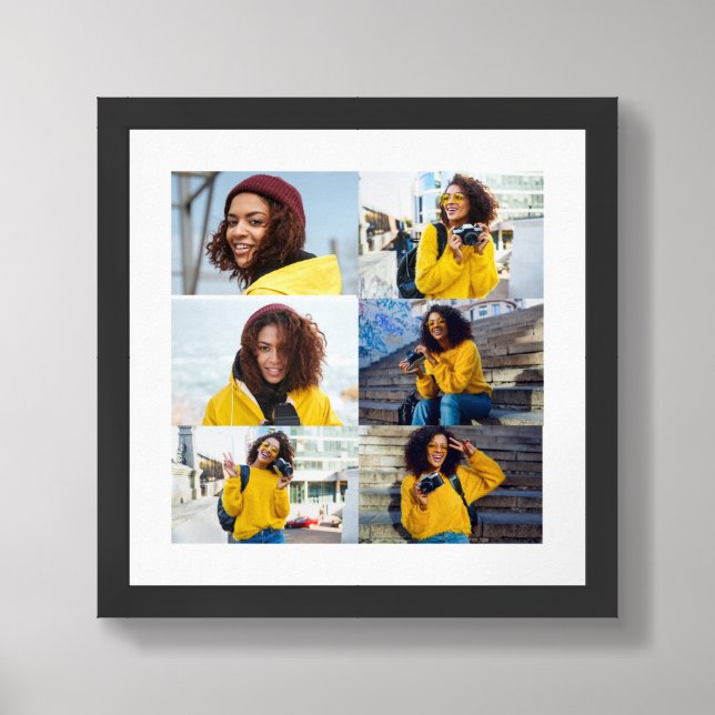 Design Your Own 6 Photo Collage Framed Art (Framed Front)