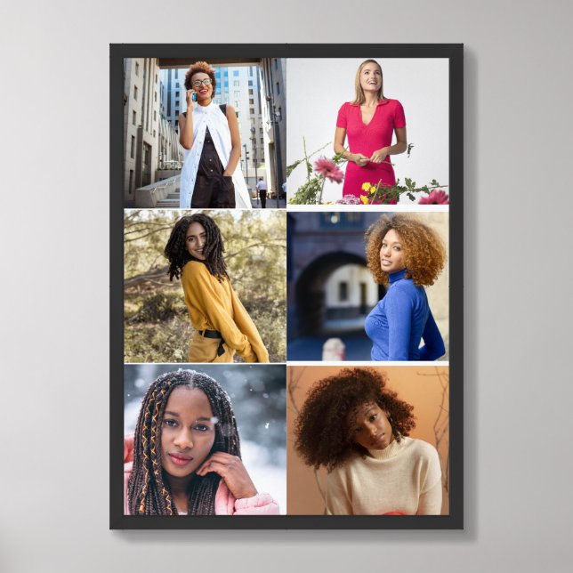 Design Your Own 6 Photo Collage Framed Art (Framed Front)