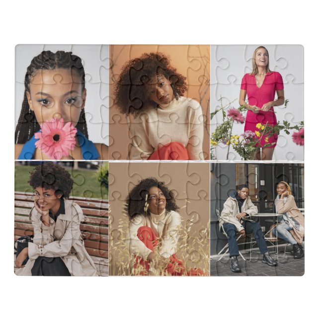 Design Your Own 6 Photo Collage Jigsaw Puzzle (Puzzle Horizontal)